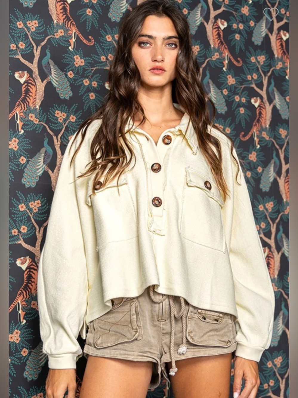 Bucket List Cropped Knit Shacket Popover Boho Chic Festival Soft Girl Cabincore